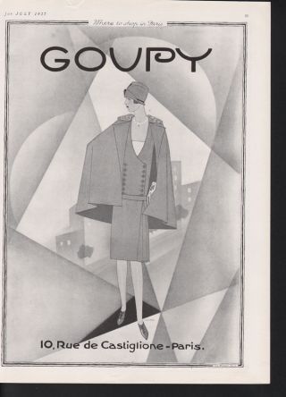 1927 Goupy Rue De Castiglione Paris Fashion Coat Pages photo