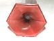 Antique Art Deco Frosted Cranberry Hexagon Footed Modernistic 9 