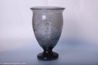 A Large Art Deco Daum Nancy Grey Speckled Art Glass Vase,  Circa 1930 photo