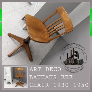 Art Deco Architect Chair Loft Stuhl Chaise Bauhaus Ère À Mid Century Modern photo