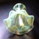 A Rare John Walsh Walsh Tulip Pattern Vaseline Glass Vase Art Nouveau photo 3