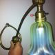 W.  A.  S Benson Brass Table Lamp & Vaseline Glass Shade Art Nouveau photo 1