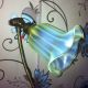W.  A.  S Benson Brass Table Lamp & Vaseline Glass Shade Art Nouveau photo 2