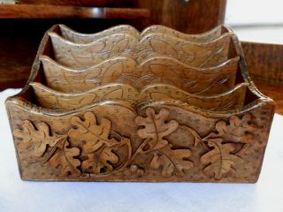 Black Forest Letter Rack Decorated With Oak Leaves And Acorns Early 20th Cent photo