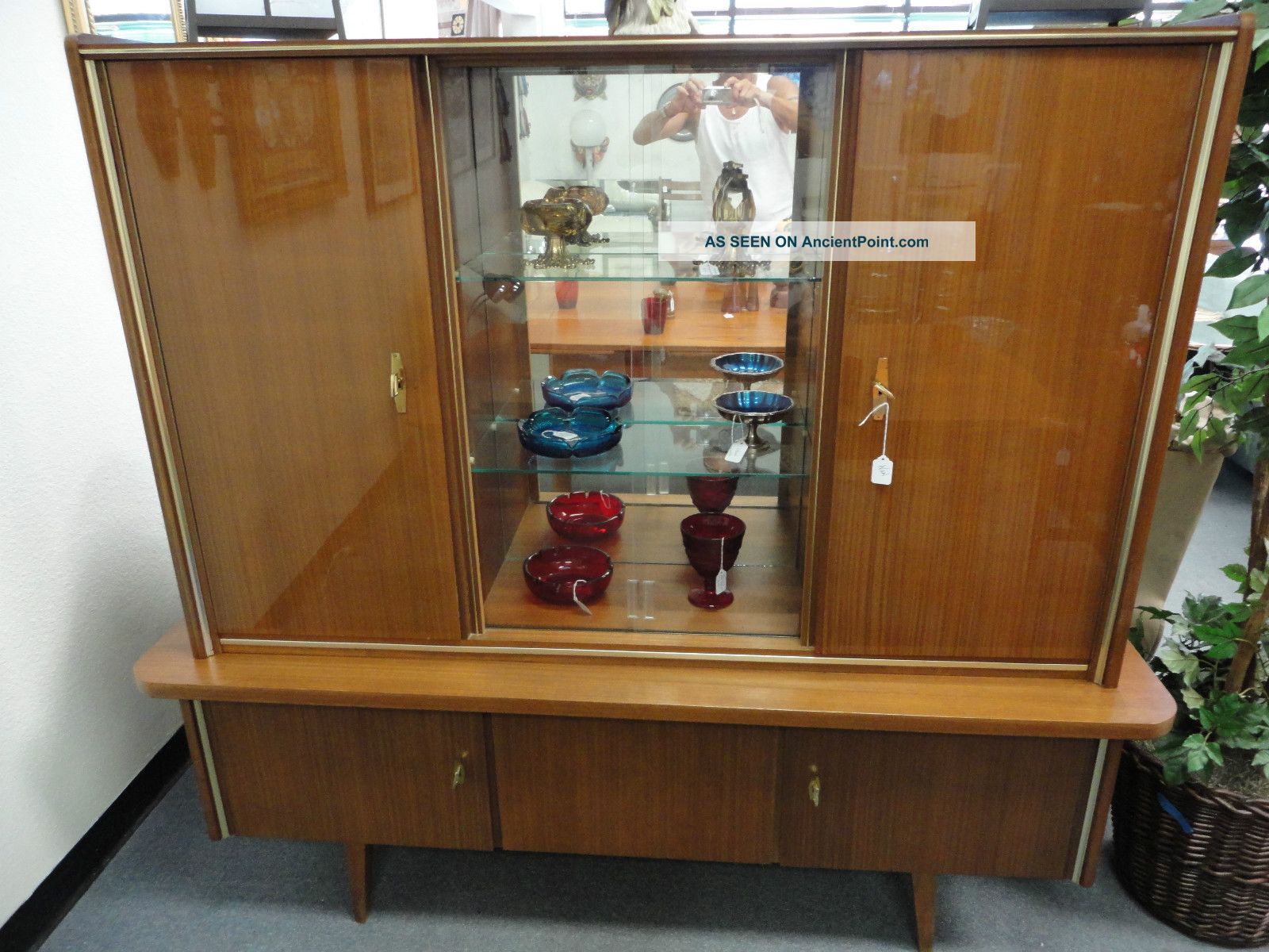 Mid Century Modern Danish / Italian Teak Sideboard Hutch Mid-Century Modernism photo