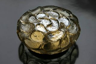 Austrian 60s Glass Amber Flushmount Sconce Ceiling Lamp Mid Century Modernist photo