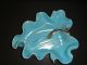 Vintage Mid Century Modern Turquoise Leaf Candy Dish Tray Coffeetable Ashtray Mid-Century Modernism photo 3
