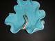 Vintage Mid Century Modern Turquoise Leaf Candy Dish Tray Coffeetable Ashtray Mid-Century Modernism photo 5