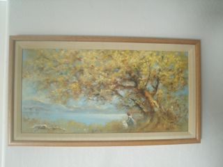 Mid Century Impressionist Oil Painting photo