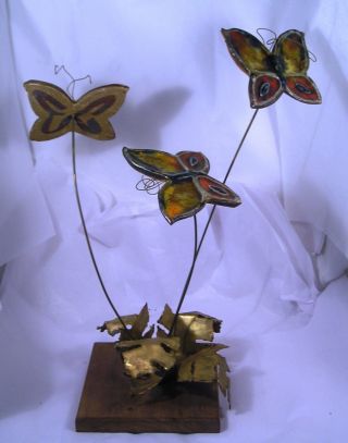 Vintage Mid Century Modern Art Sculpture Butterflies C35 photo