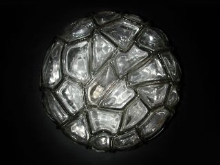 German 60s Glass Flushmount Sconce Ceiling Lampvintage Mid Century Modernist photo