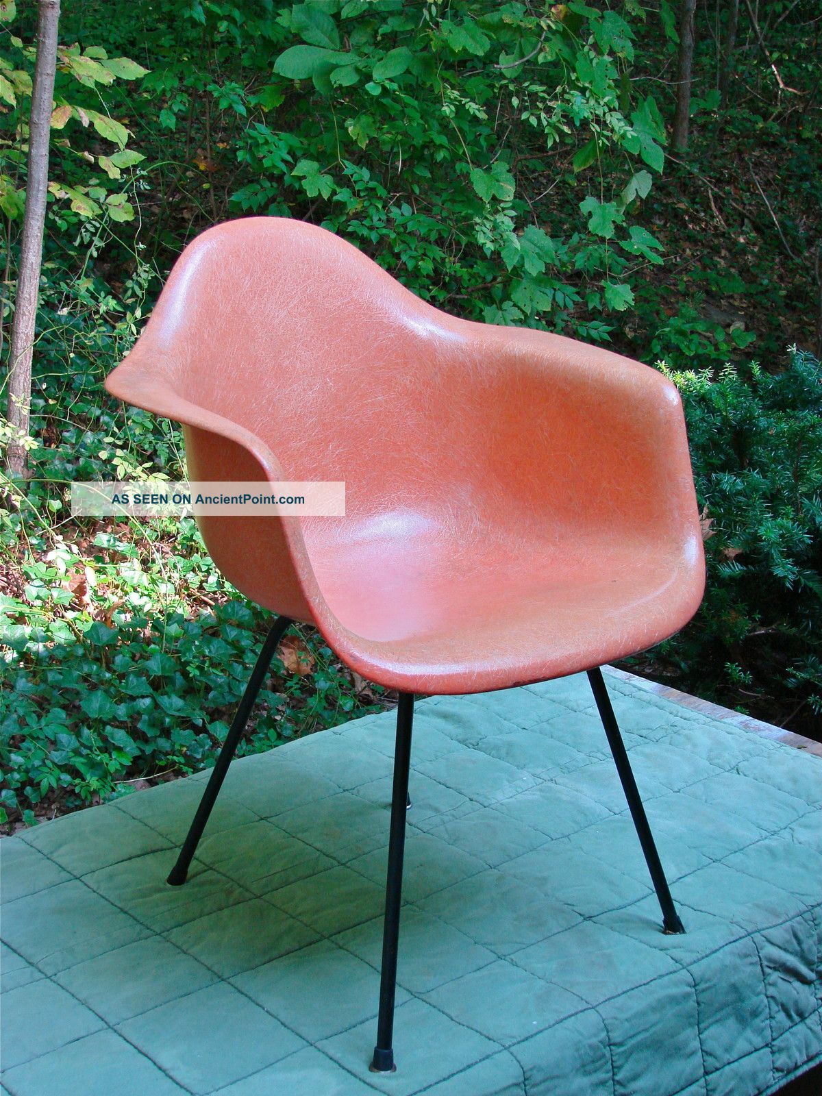 Eames Miller Early Zenith Arm Shell Dax Chair,  Salmon Orange,  Mid - Century Orig. Post-1950 photo