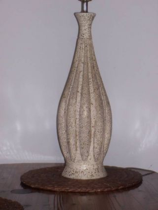 Antique - Danish Modern - Eames Era - Tall Ceramic Table Lamp photo