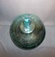 Vintage Mercury Glass Apothecary Jar Rare Turquoise Blue Large 14.  5 