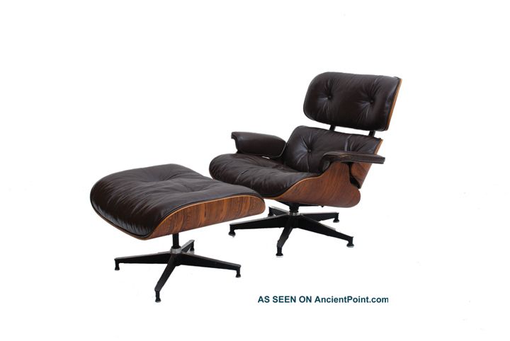Herman Miller Eames Lounge Chair 670 671 Brazilian Rosewood Brown Leather Vintg Mid-Century Modernism photo