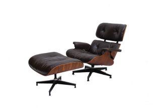 Herman Miller Eames Lounge Chair 670 671 Brazilian Rosewood Brown Leather Vintg photo