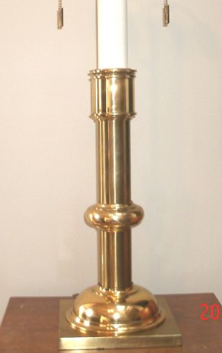 Mid Century Hollywood Regency Transitional Large Stiffel Brass Table Lamp Heavy photo
