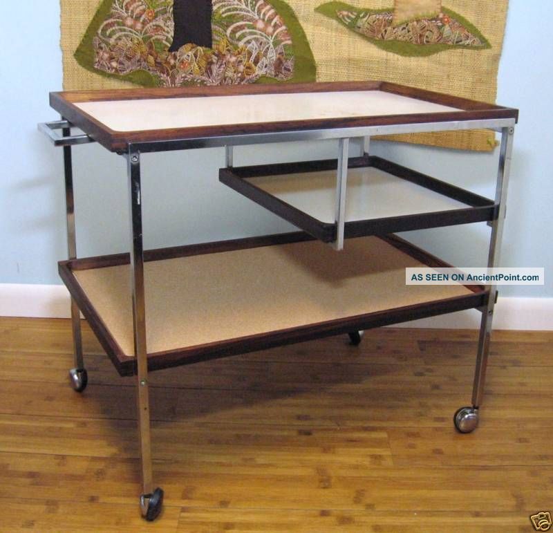 Mid Century Rosewood Denmark Tray Cart Georg Petersen Mid-Century Modernism photo