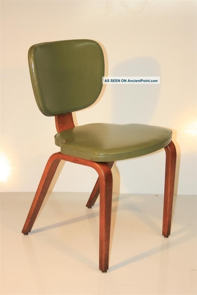 Early Thonet Vtg Mid Century Modern Bentwood Dining Chair Stackable 1900-1950 photo