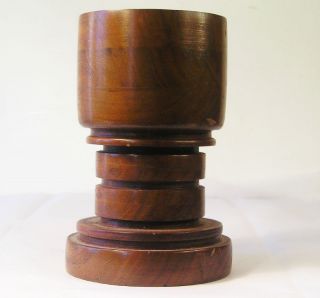 Vintage Mid Century Design Turned Wood Object T6 photo