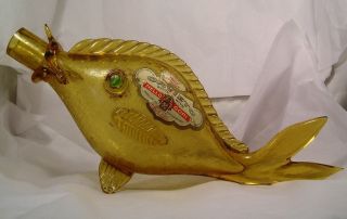 Vintage Mid Century Blown Glass Italian Fish Bottle Q15 photo