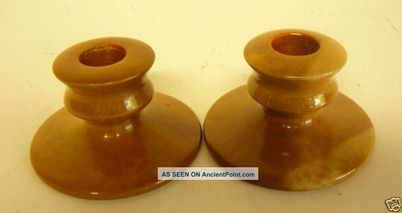 2 Vintage Myrtlewood Candle Holders Danish Modern Mid-Century Modernism photo