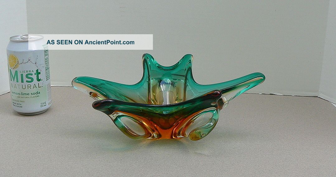 Vtg Mid Century Modern Murano Chalet Sculptural Art Glass Bowl Dish Sculpture Mid-Century Modernism photo