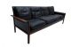 Vatne Mobler Black Leather Rosewood Sofa Mid Century Danish Modern Norway Mid-Century Modernism photo 1