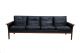 Vatne Mobler Black Leather Rosewood Sofa Mid Century Danish Modern Norway Mid-Century Modernism photo 4