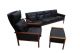 Vatne Mobler Black Leather Rosewood Sofa Mid Century Danish Modern Norway Mid-Century Modernism photo 7