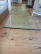 Vintage Wire Coffee Table Painted Gold With Glass Top Midcentury Modern Post-1950 photo 3