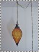 Mid Century Hollywood Regency Amber Crackle Glass Eames Era Hanging Swag Lamp Mid-Century Modernism photo 2