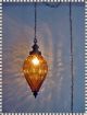 Mid Century Hollywood Regency Amber Crackle Glass Eames Era Hanging Swag Lamp Mid-Century Modernism photo 3