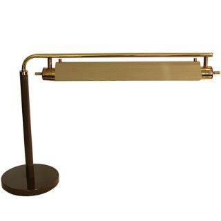 Gerald Thruston Lightolier Vtg Mid Century Modern Brass Metal Table Lamp Laurel photo