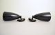 2 Vtg Mid Century Modern Black Bullet Light Fixture Sconce Lamp Retro Atomic Mid-Century Modernism photo 1
