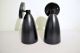 2 Vtg Mid Century Modern Black Bullet Light Fixture Sconce Lamp Retro Atomic Mid-Century Modernism photo 3