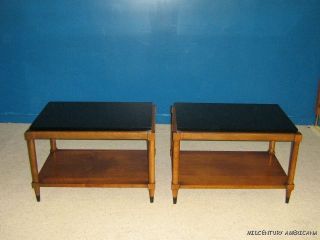 Vintage Set (2) 1950s Mid Century Modern Lane End Tables~walnut~deco~pair photo