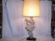 Chalkware Lamp Midcentury 50 ' S Retro Driftwood Fiberglass Shade Vintage Mid-Century Modernism photo 1