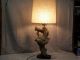 Chalkware Lamp Midcentury 50 ' S Retro Driftwood Fiberglass Shade Vintage Mid-Century Modernism photo 2