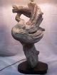 Chalkware Lamp Midcentury 50 ' S Retro Driftwood Fiberglass Shade Vintage Mid-Century Modernism photo 3