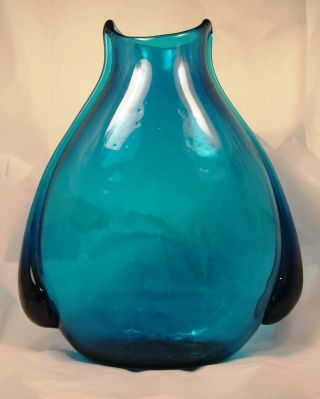 Wonderful Large Blenko Art Glass Vase Mid Century Modern Q14 photo