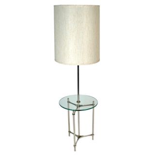Laurel Vtg Mid Century Modern Stainless Brass Tri - Pod Table Floor Lamp photo