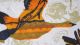 Mid Century Graphic Upholstery Linen ' Orange Geese ' Mid-Century Modernism photo 4