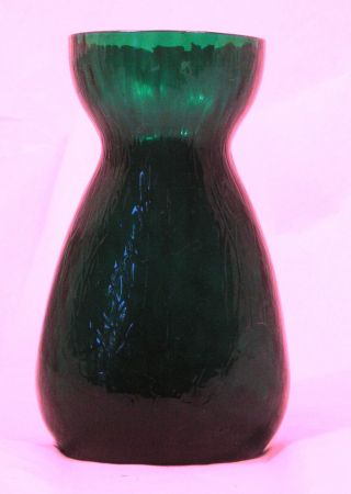 Vintage Green Glass Mid Century Vase C45 photo