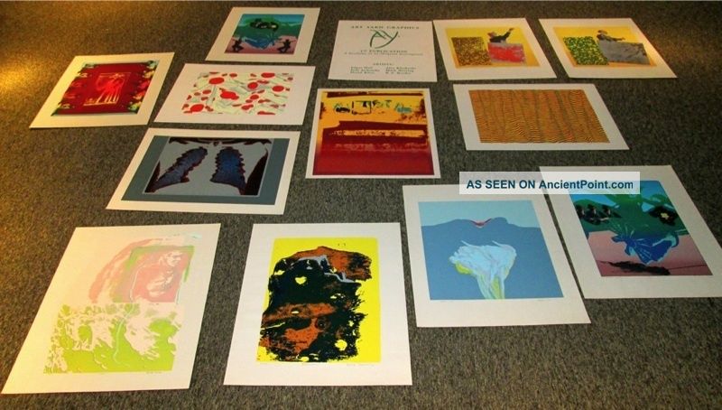 12 Screenprints 1976 - 77 Portfolio By 6 Artists Mid-Century Modernism photo