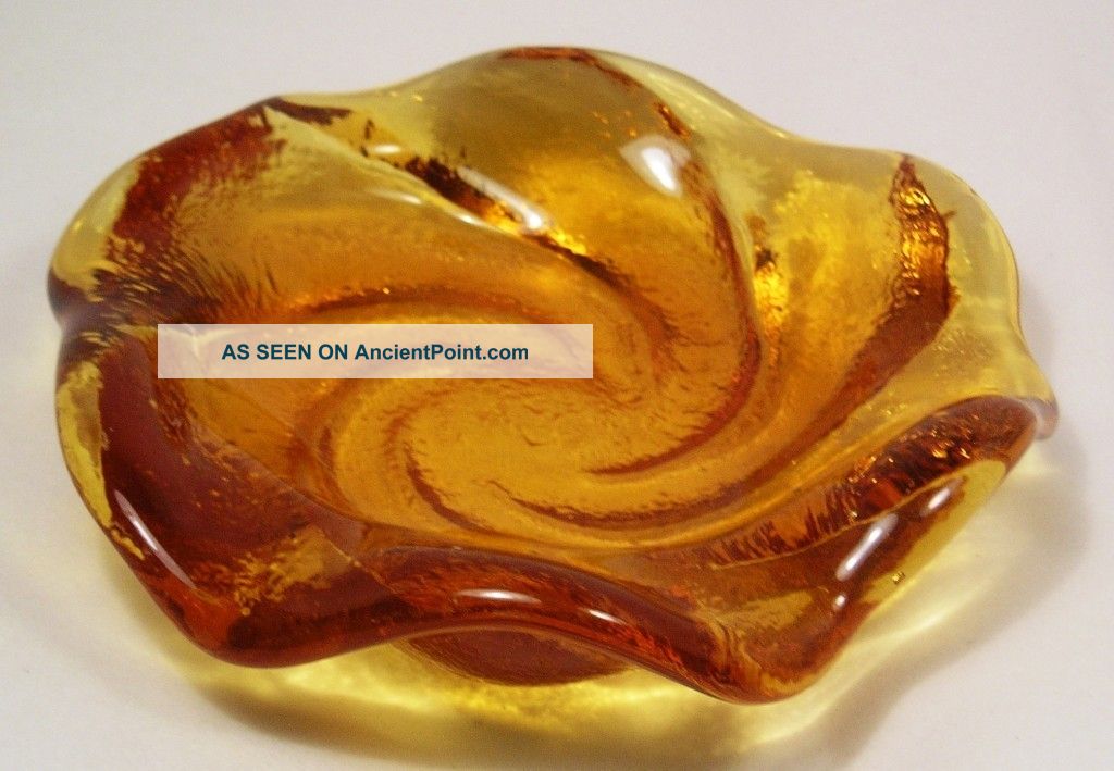 Vintage Mid Century Blenko Glass Bowl Q26 Mid-Century Modernism photo