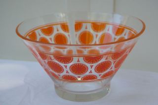 Orange Pasinski Glass Serving Bowl Mid Century Modern photo