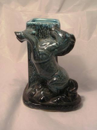 Vintage Mid Century Art Pottery Wild Stallion Vase A30 photo