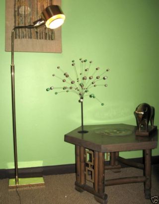 Mid Century Koch Lowy Brass Adjustable Floor Lamp 70 ' S photo