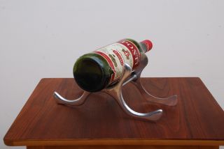 Sculptural Aluminum Wine Rack Holder Mid Century Modern Eames Era photo
